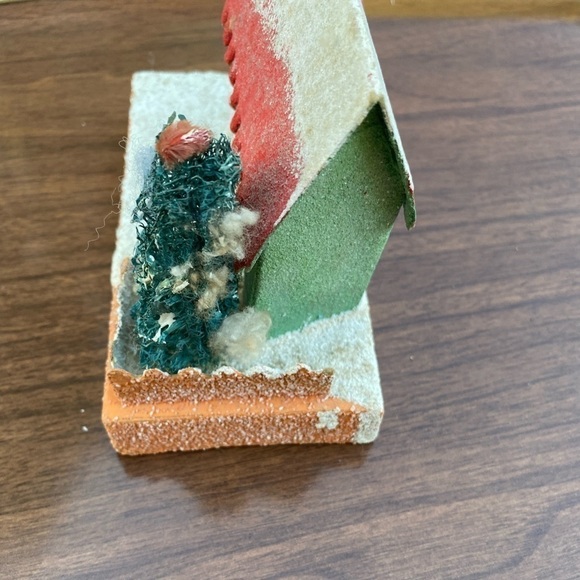 SHINY Brite Mica Putz House for Christmas circa 1950 Made in Japan Cardboard - Picture 3 of 8